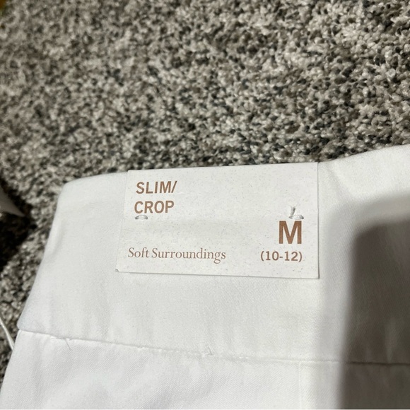 Soft Surroundings Womens Slim/Crop Capri Pants M Pull On Brightside White Note - Picture 14 of 14